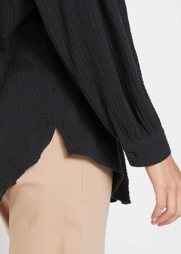 Camicia lunga in mussola di cotone, bonprix