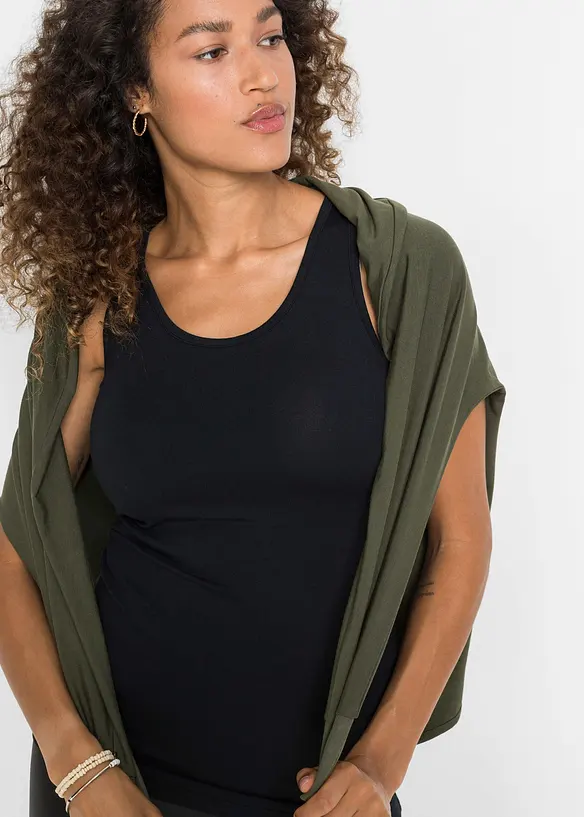 Maglia lunga con top in misto viscosa, bonprix