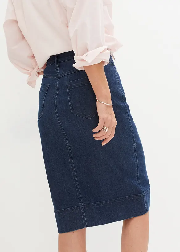 Gonna di jeans con bottoni decorativi, bonprix