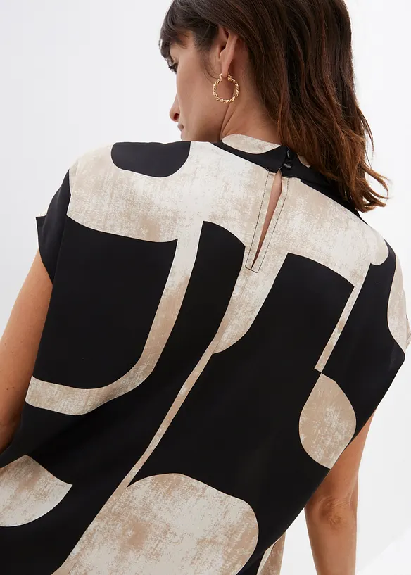 Blusa stile tunica in satin, bonprix