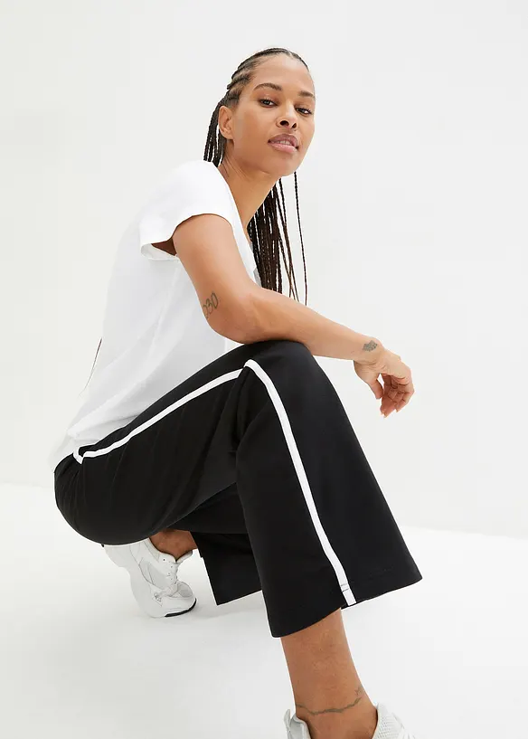 Pantaloni in felpa di puro cotone pesante (pacco da 2), bonprix