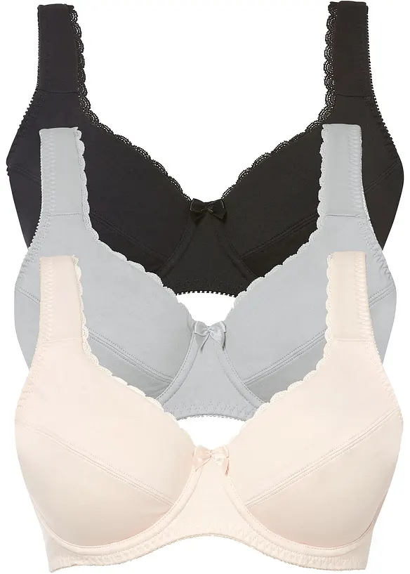 Reggiseno con ferretto e cotone biologico morbido (pacco da 3), bonprix