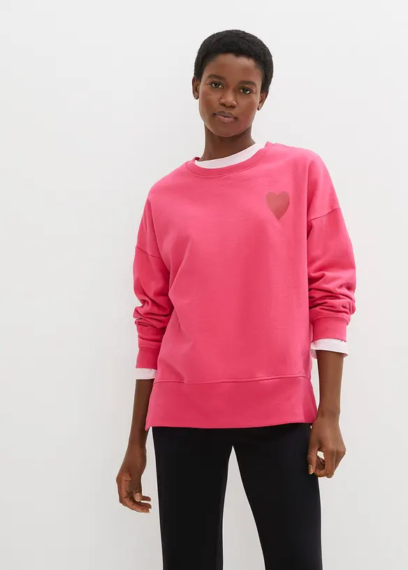 Felpa oversize in cotone biologico, bonprix
