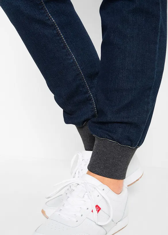 Jeans boyfriend con cinta comoda, vita media, bonprix