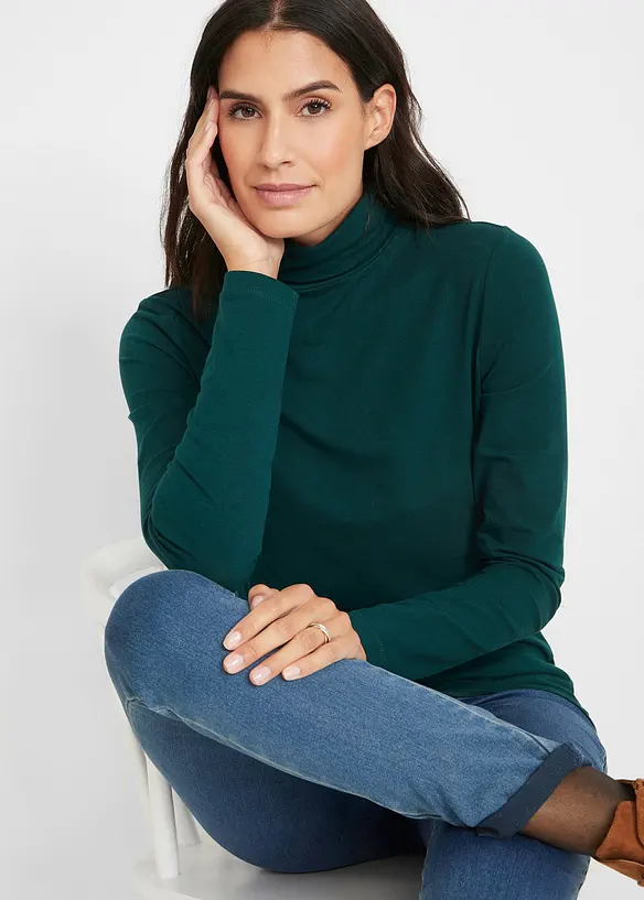 Maglia a maniche lunghe con puro cotone biologico (pacco da 2), bonprix