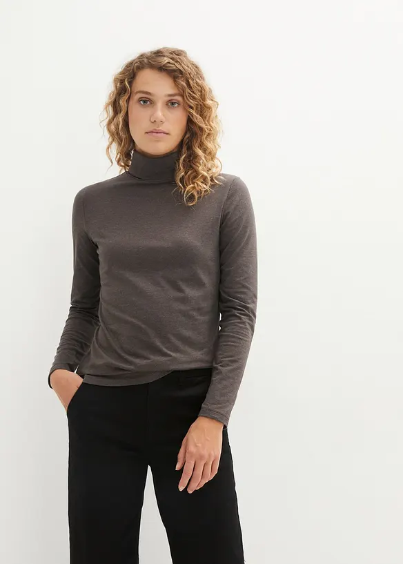 Maglia a maniche lunghe con puro cotone biologico (pacco da 2), bonprix