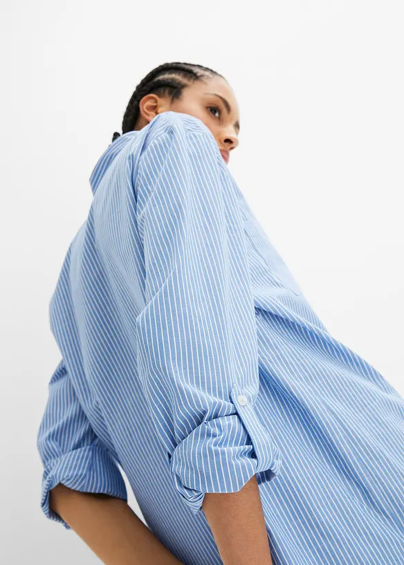 Blusa lunga con maniche arrotolabili, bonprix