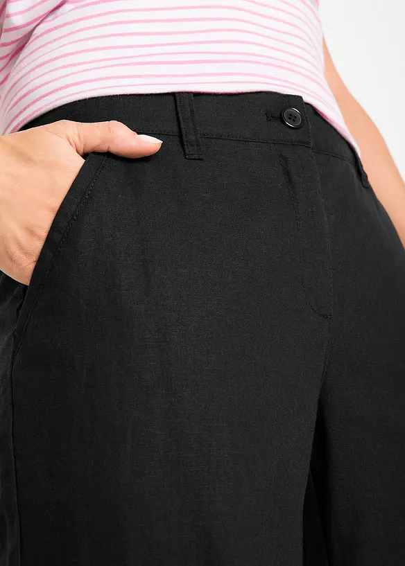 Pantaloni in tessuto misto lino e cotone, bonprix