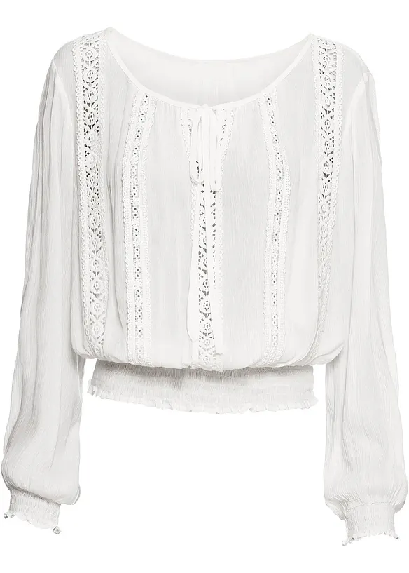 Blusa in morbida viscosa con elastico al fondo, bonprix