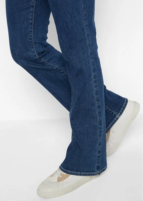 Jeans in cotone biologico bootcut, vita media, bonprix