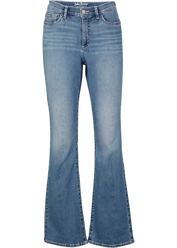 Jeans in cotone biologico bootcut, vita media, bonprix