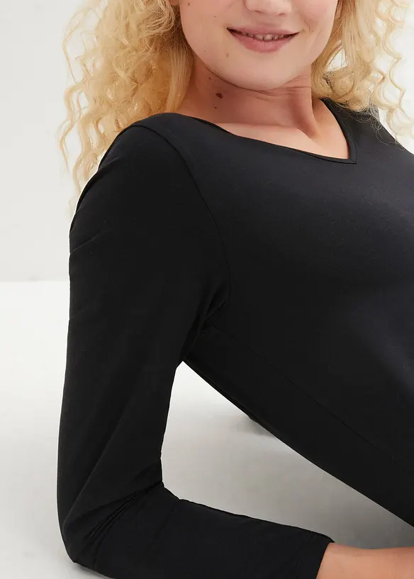 Maglia a maniche lunghe aderente (pacco da 2), bonprix