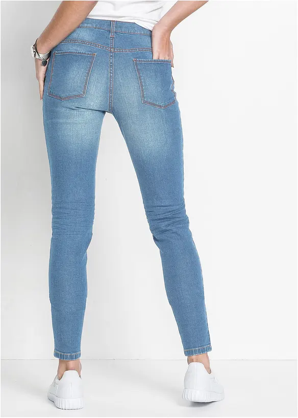 Jeans skinny cropped, vita media, bonprix