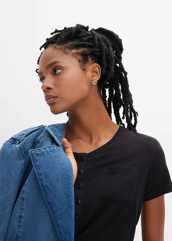 T-shirt con bottoni, bonprix