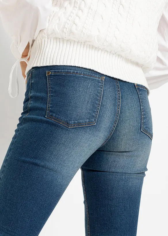Jeans skinny cropped, vita media, bonprix