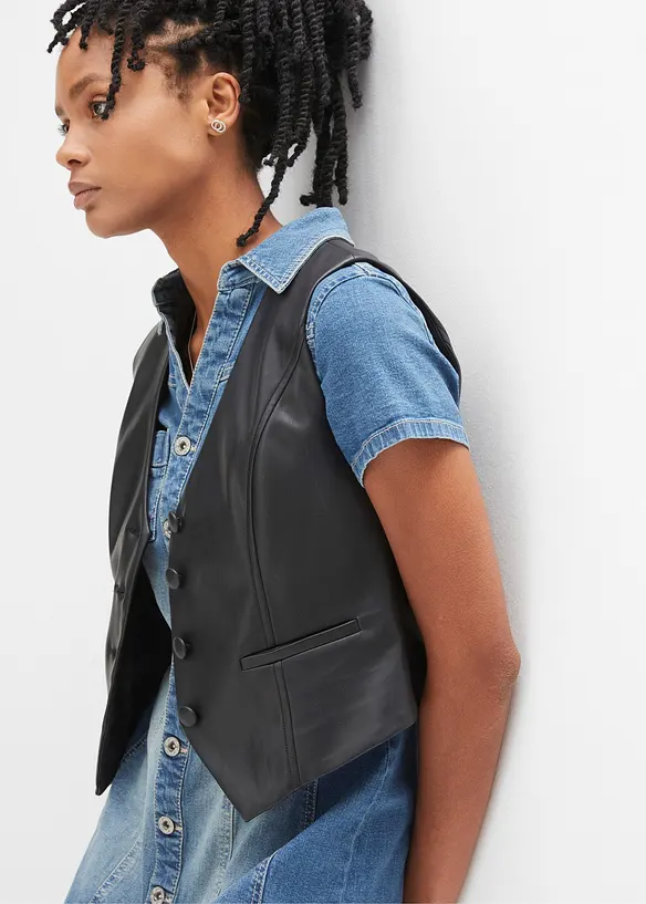 Abito in jeans con bottoni, bonprix