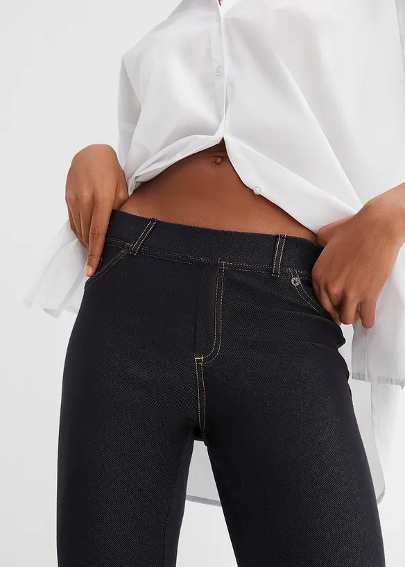 Leggings effetto jeans in misto cotone, bonprix
