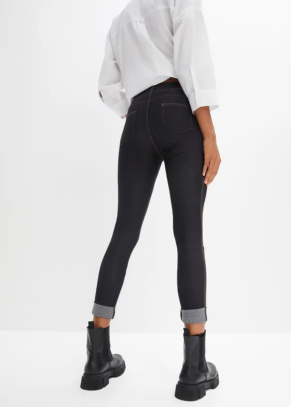 Leggings effetto jeans in misto cotone, bonprix