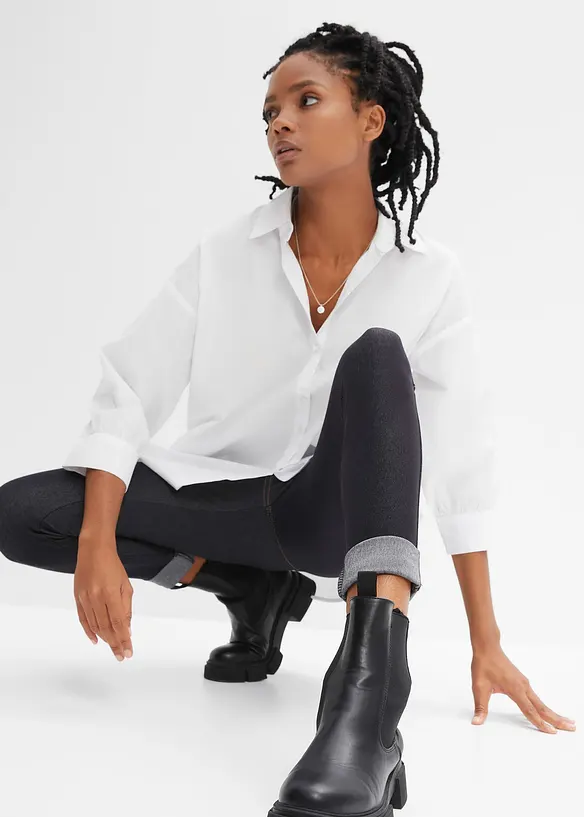 Leggings effetto jeans in misto cotone, bonprix