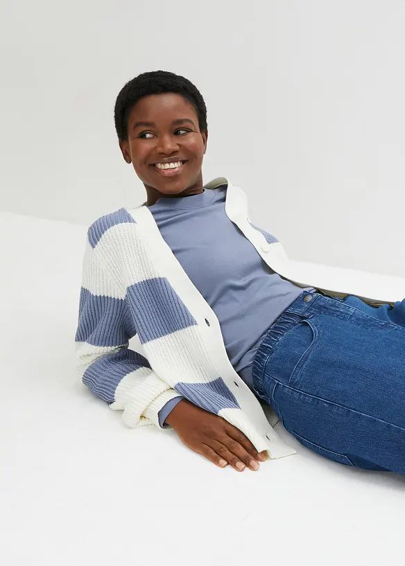 Mom jeans elasticizzati, vita alta, bonprix