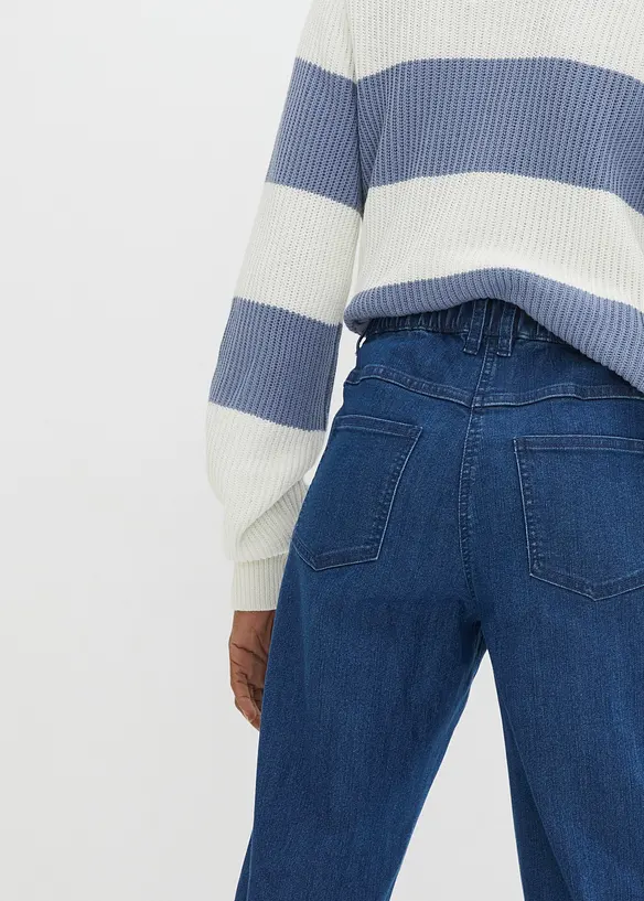 Mom jeans elasticizzati, vita alta, bonprix