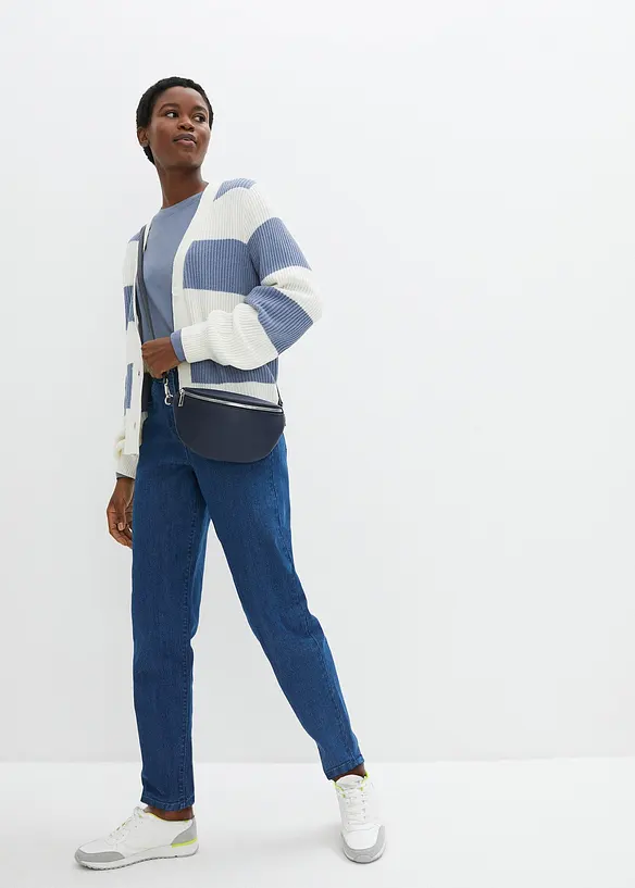 Mom jeans elasticizzati, vita alta, bonprix