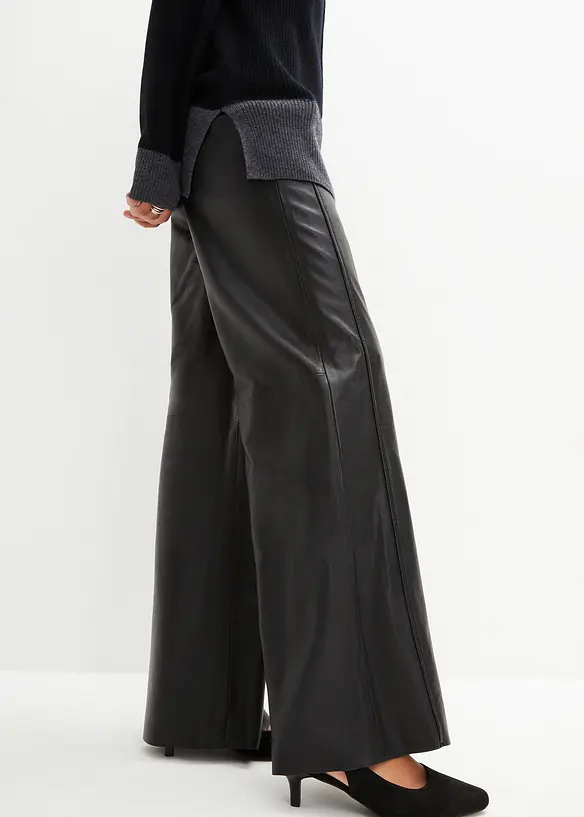 Pantaloni larghi in nappa d'agnello, bonprix
