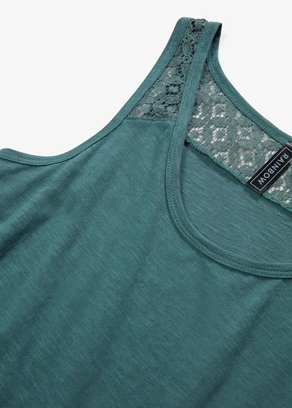 Abito in maglina di cotone con pizzo, bonprix