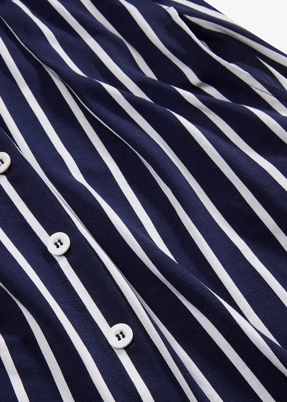 Abito estivo in jersey con abbottonatura e fantasia a righe, bonprix
