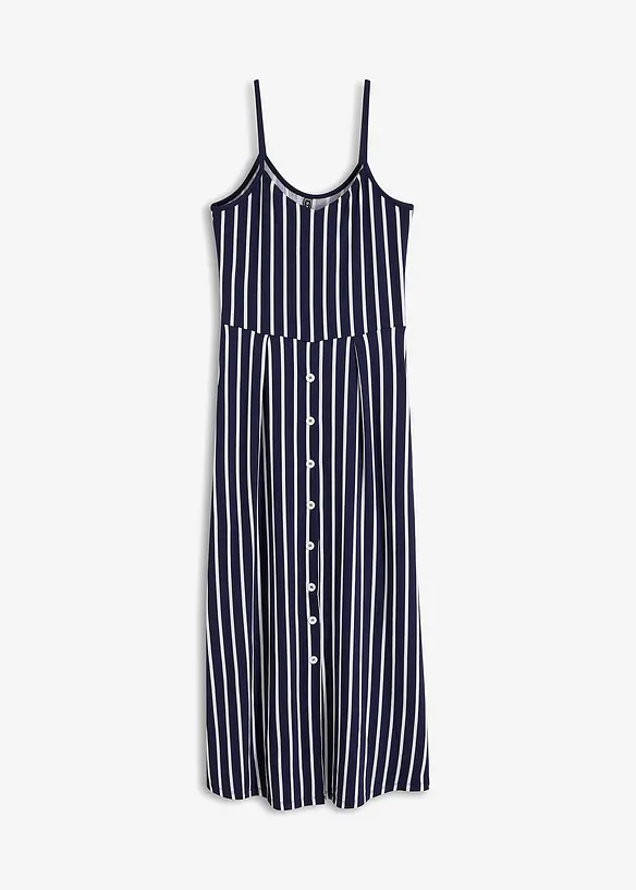 Abito estivo in jersey con abbottonatura e fantasia a righe, bonprix