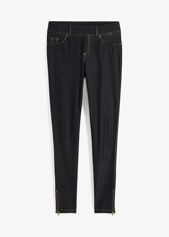 Leggings effetto jeans con cerniere, bonprix