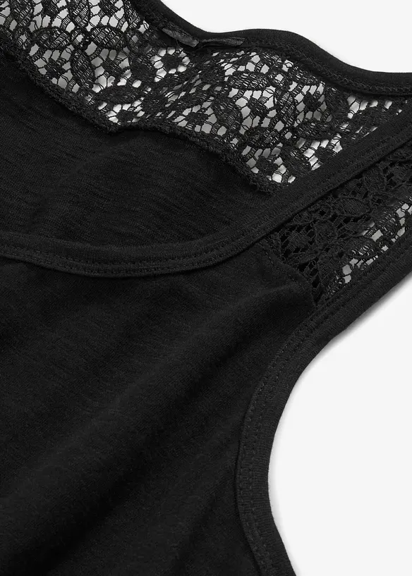 Abito in maglina di cotone con pizzo, bonprix