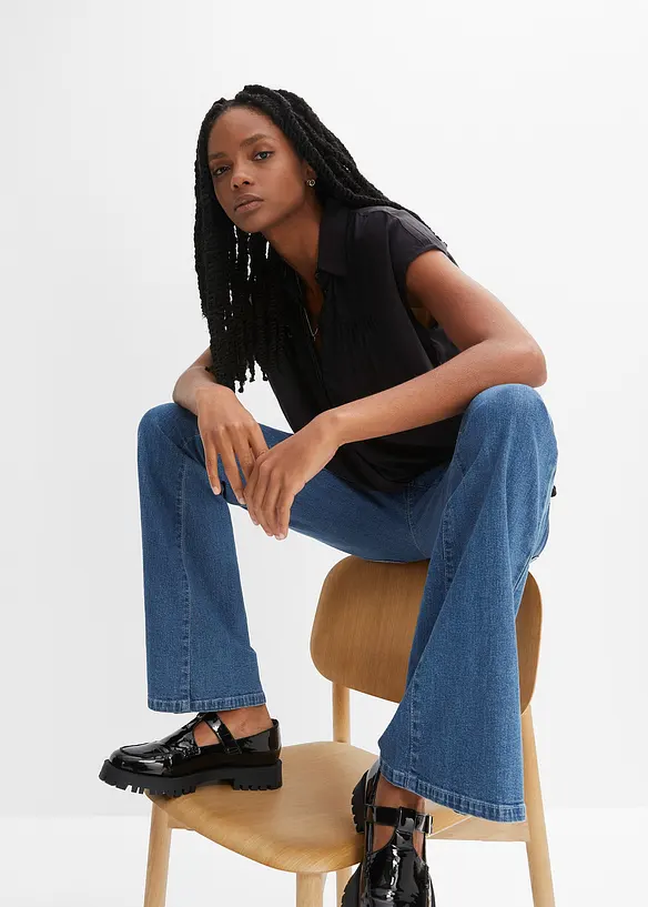 Camicetta oversize a maniche corte in viscosa fluente, bonprix
