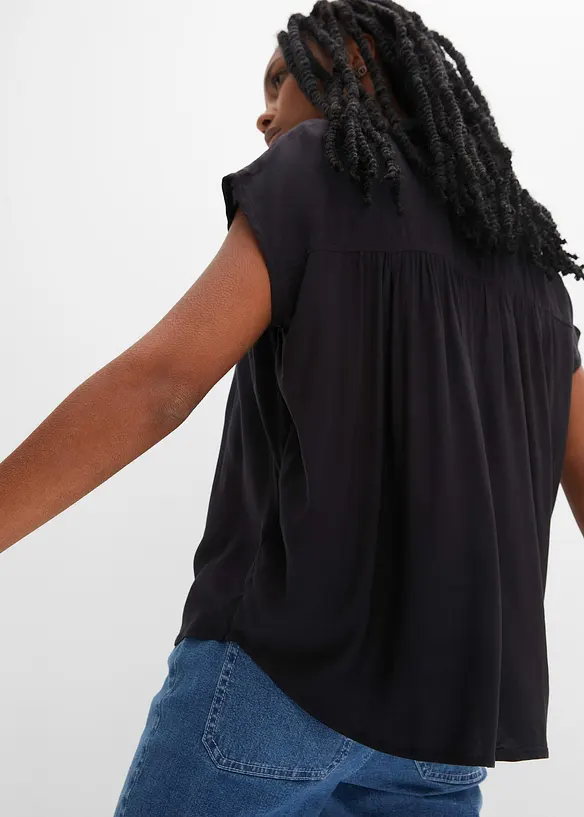 Camicetta oversize a maniche corte in viscosa fluente, bonprix