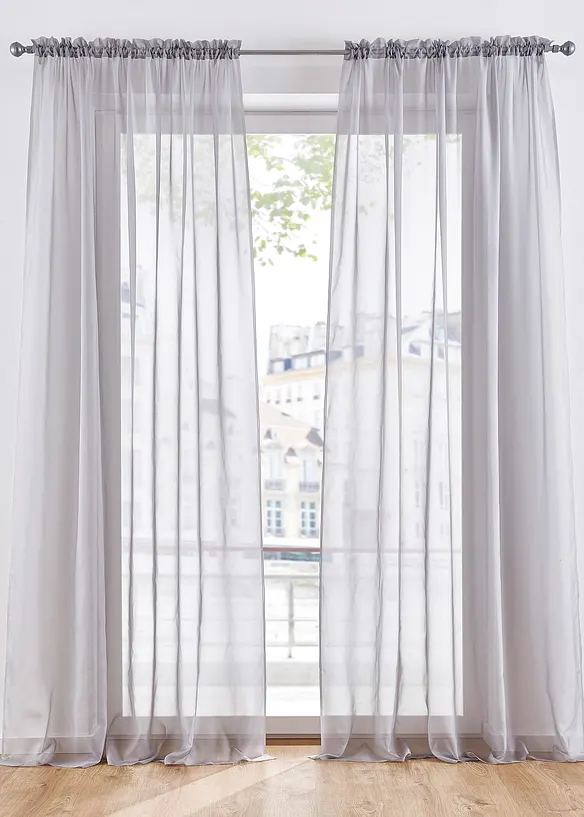 Tende trasparenti in leggero voile (pacco da 2), bonprix