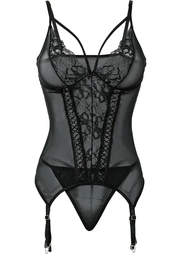Corsetto con reggicalze e perizoma (set 2 pezzi), bonprix