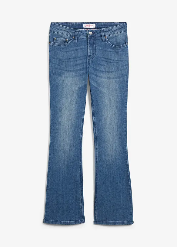 Jeans bootcut elasticizzati, vita media, bonprix