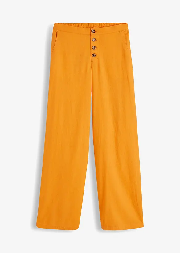 Pantaloni a palazzo lunghi  in misto lino, bonprix