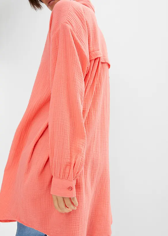 Camicetta lunga oversize in mussola, bonprix