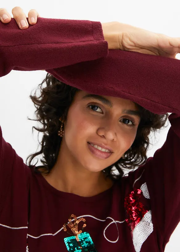 Maglione natalizio in filato fine, bonprix