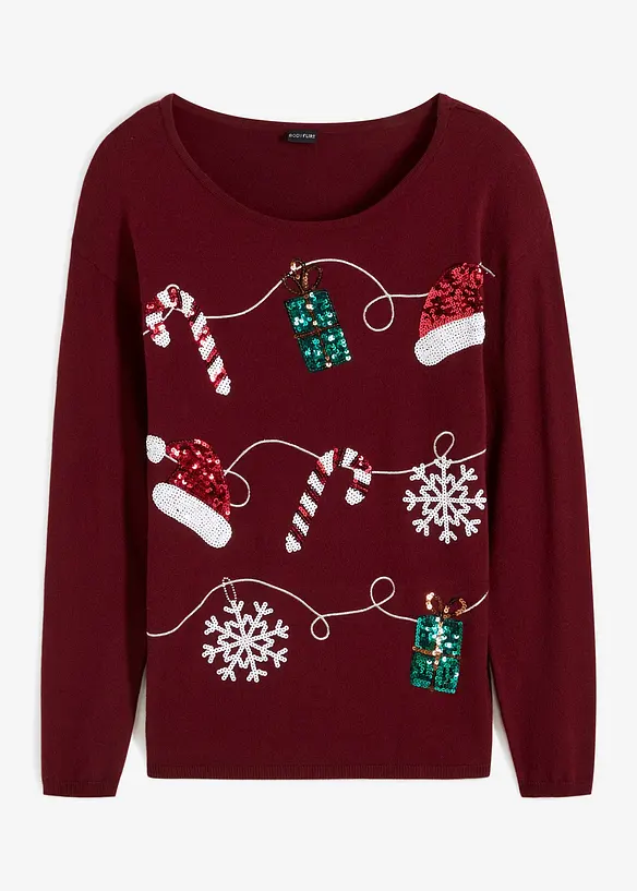 Maglione natalizio in filato fine, bonprix