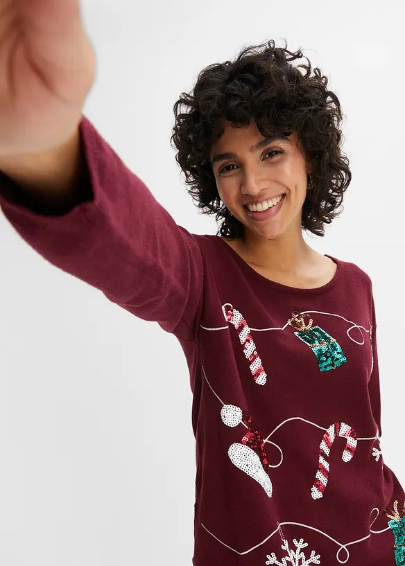 Maglione natalizio in filato fine, bonprix