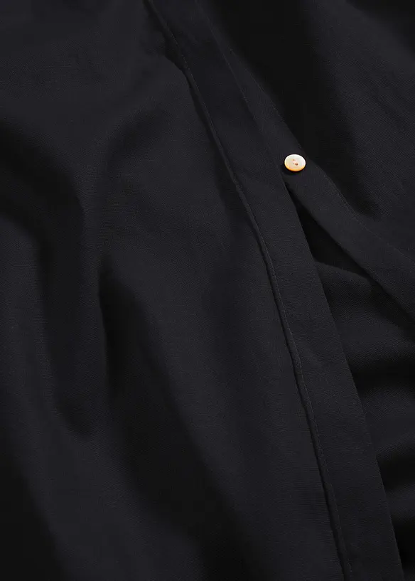 Abito in misto lino viscosa con tasche, bonprix