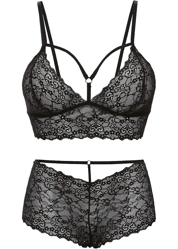 Reggiseno bustier e panty ouvert (set 2 pezzi), bonprix