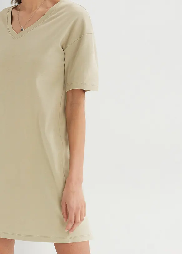 Abito t-shirt oversize con scollatura a V (pacco da 2), bonprix