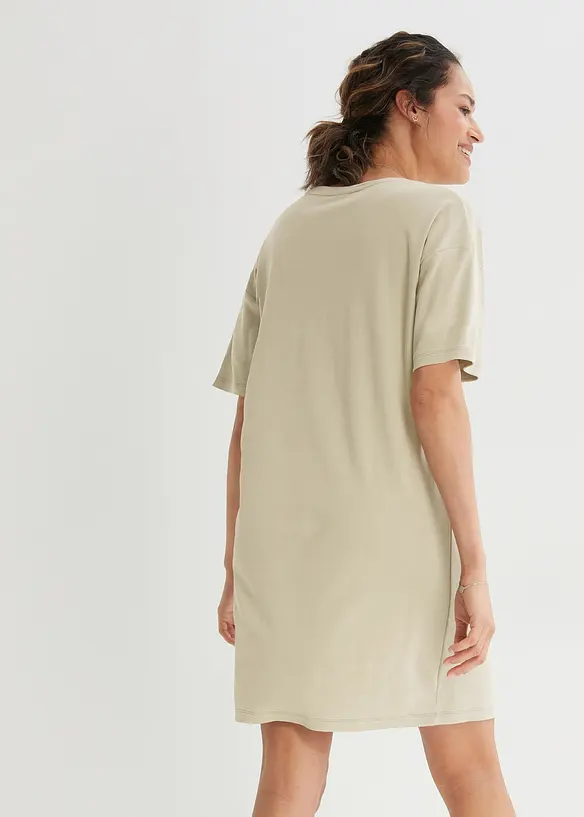 Abito t-shirt oversize con scollatura a V (pacco da 2), bonprix