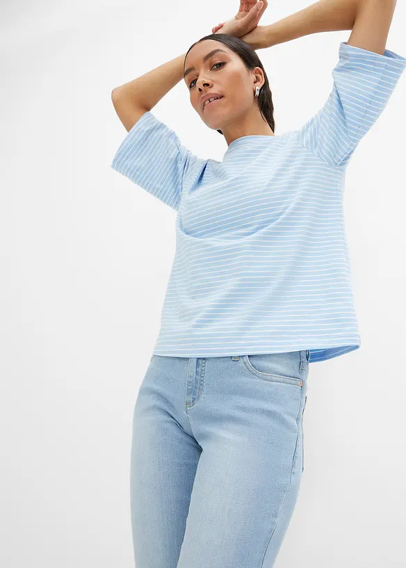 Jeans elasticizzati straight, vita media, bonprix