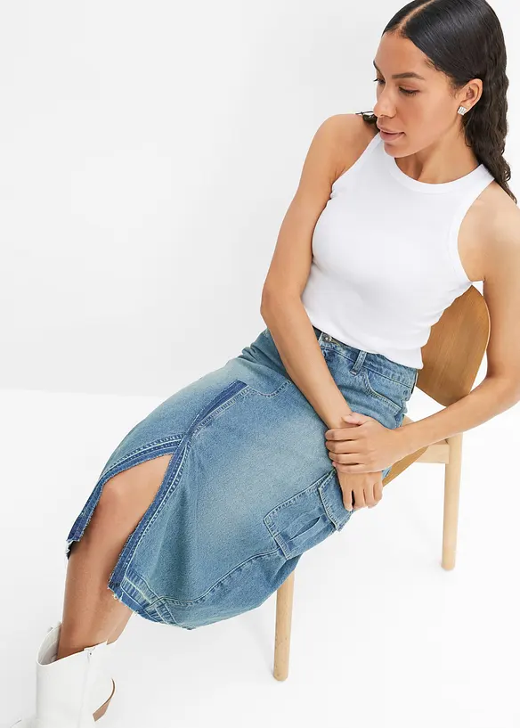 Gonna di jeans con tasche cargo, RAINBOW