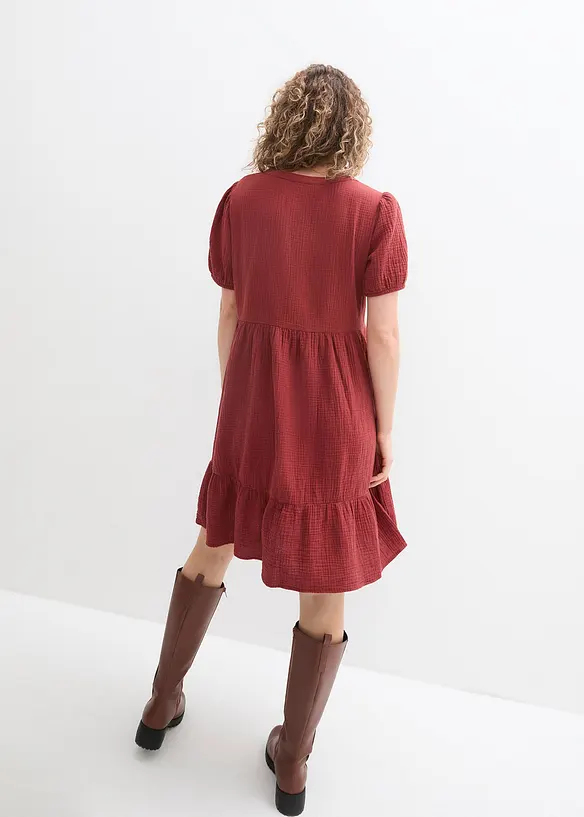 Abito oversize in mussola di cotone, bonprix