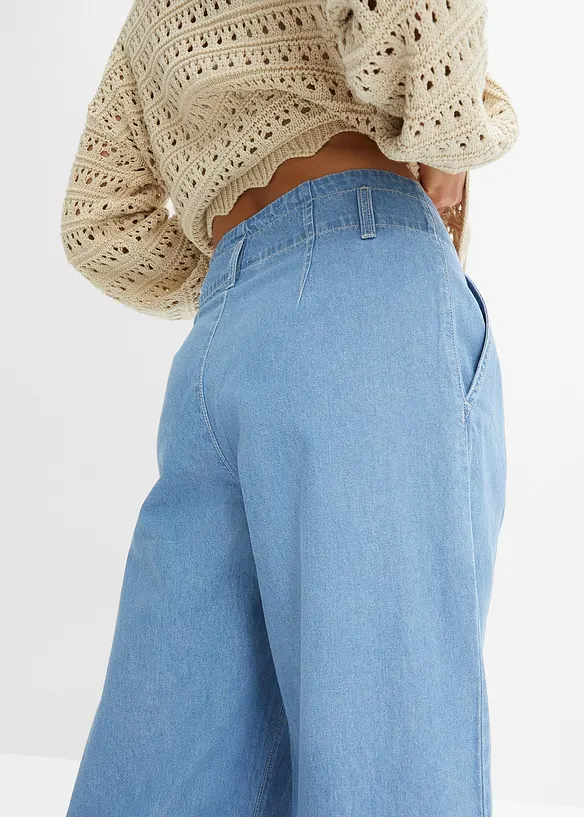 Jeans wide leg, vita bassa, bonprix